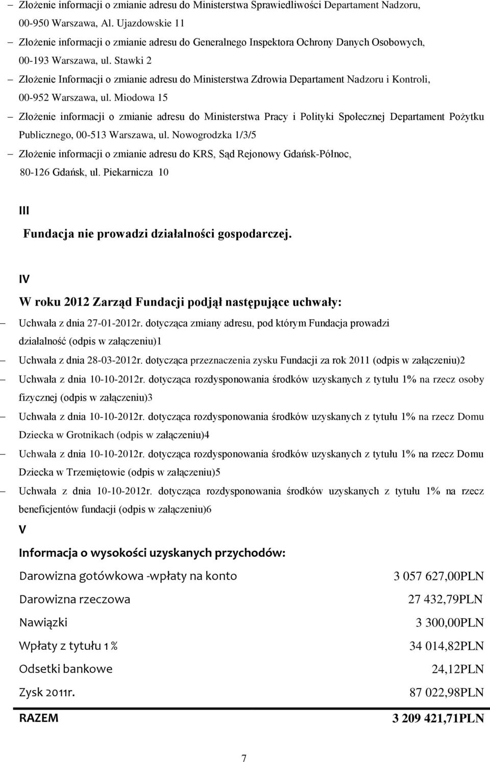 Stawki 2 Złożenie Informacji o zmianie adresu do Ministerstwa Zdrowia Departament Nadzoru i Kontroli, 00-952 Warszawa, ul.