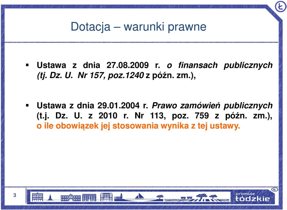 ), Ustawa z dnia 29.01.2004 r. Prawo zamówień publicznych (t.j. Dz. U. z 2010 r.