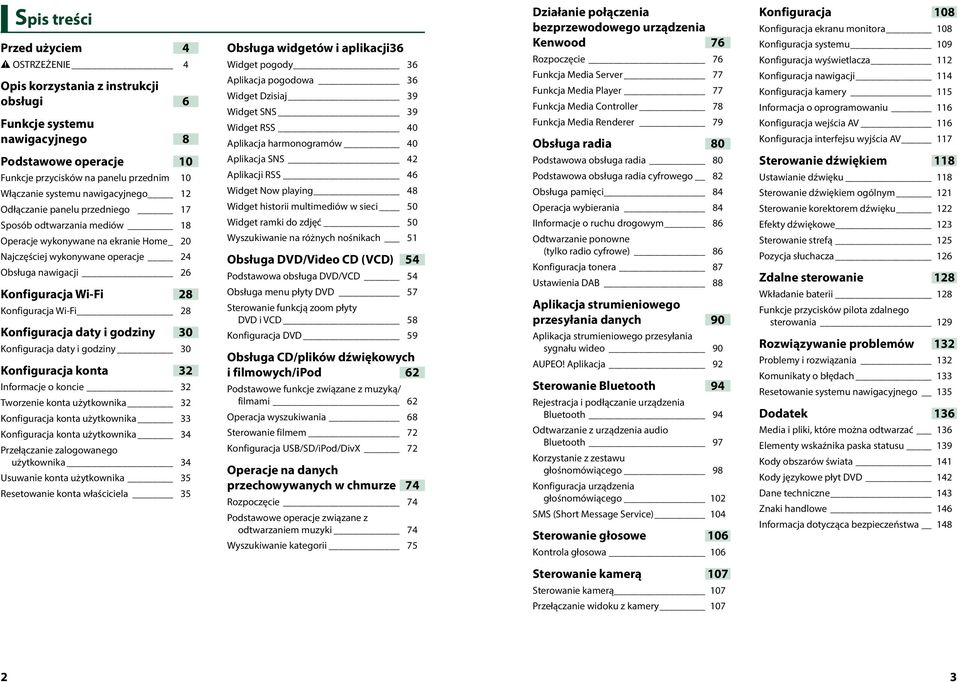 Wi-Fi 8 Konfiguracja Wi-Fi 8 Konfiguracja daty i godziny 30 Konfiguracja daty i godziny 30 Konfiguracja konta 3 Informacje o koncie 3 Tworzenie konta użytkownika 3 Konfiguracja konta użytkownika 33