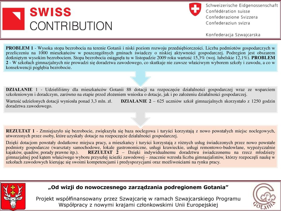 Stopa bezrobocia osiągnęła tu w listopadzie 2009 roku wartość 15,3% (woj. lubelskie 12,1%).