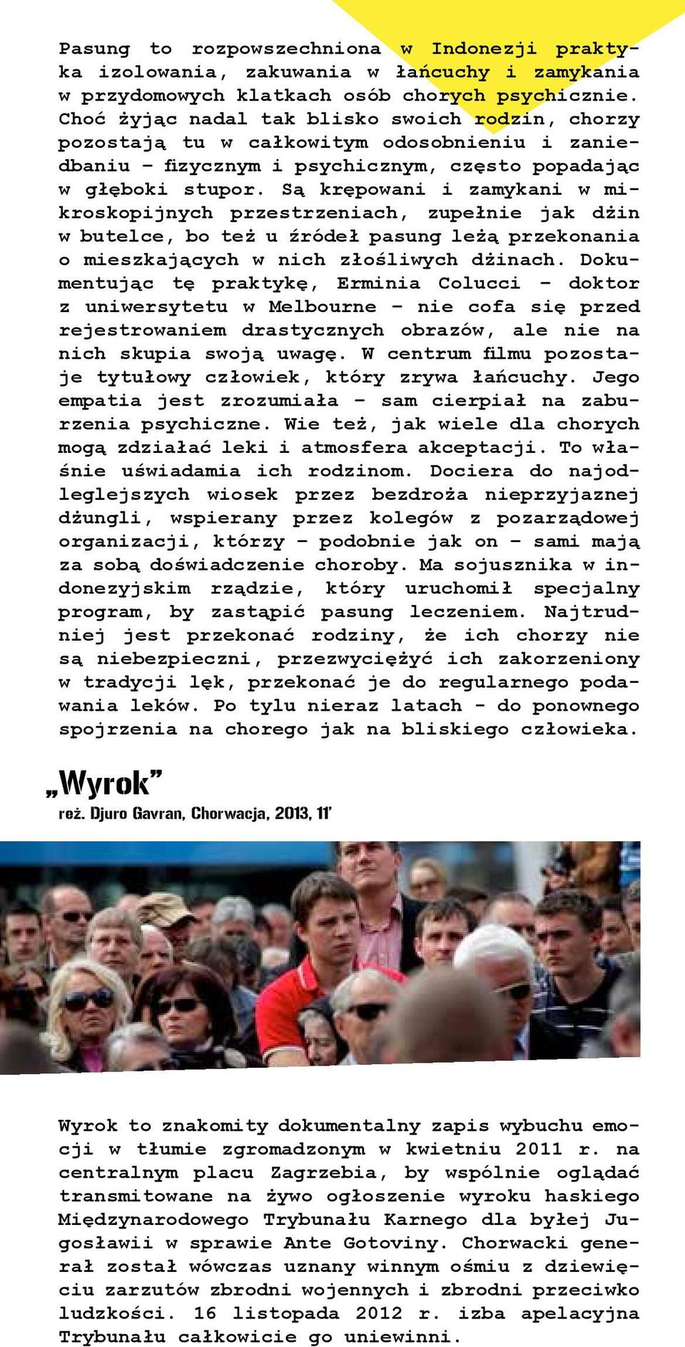 Są krępowani i zamykani w mikroskopijnych przestrzeniach, zupełnie jak dżin w butelce, bo też u źródeł pasung leżą przekonania o mieszkających w nich złośliwych dżinach.