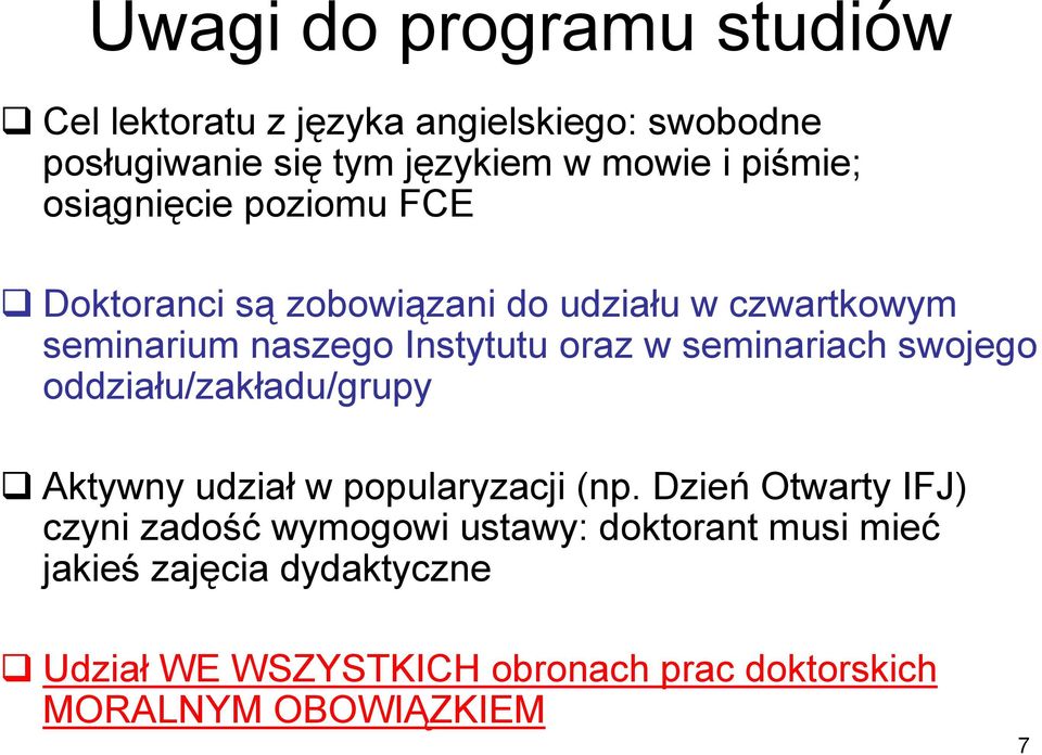 seminariach swojego oddziału/zakładu/grupy Aktywny udział w popularyzacji (np.