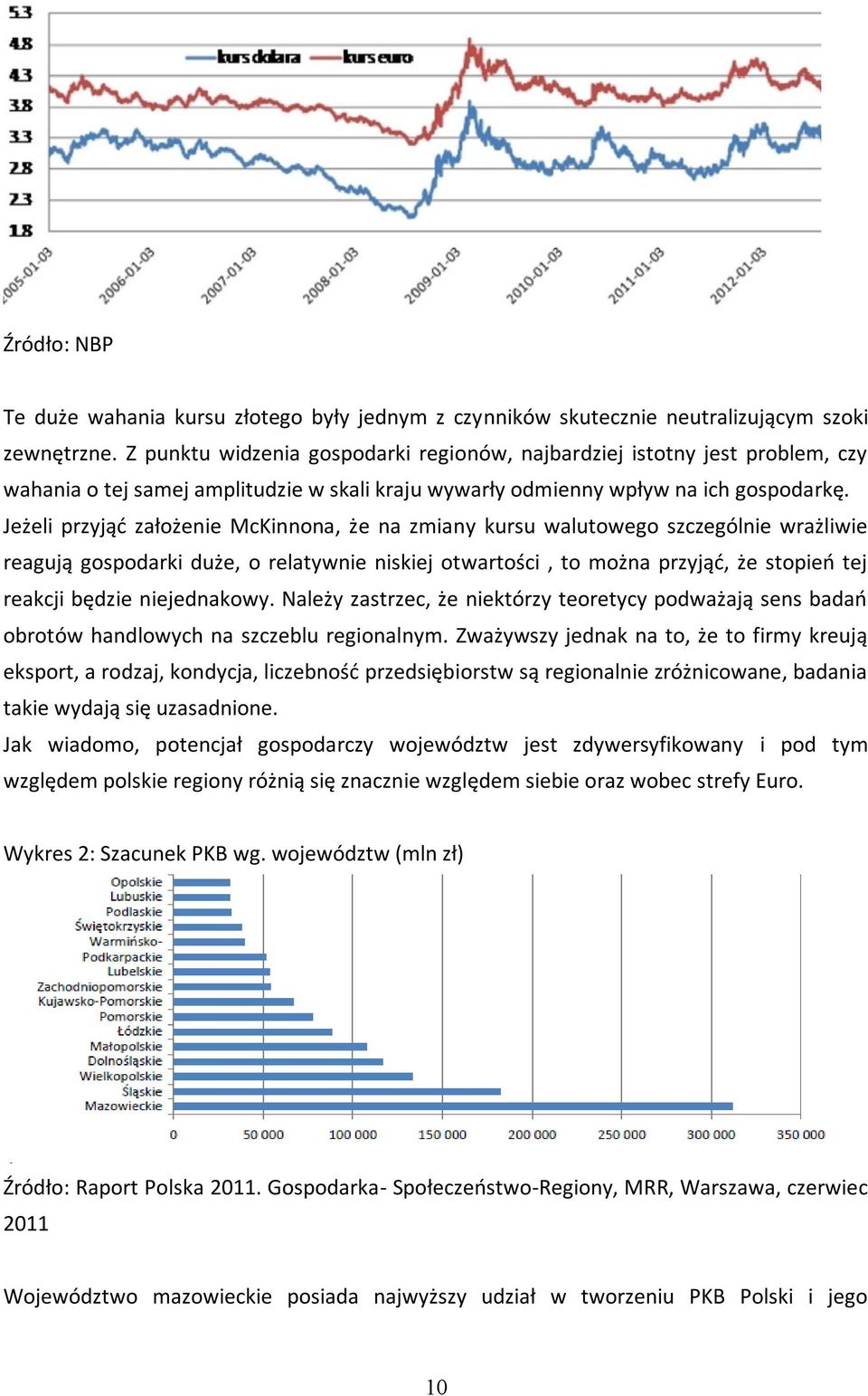 Jeżeli przyjąć założenie McKinnona, że na zmiany kursu walutowego szczególnie wrażliwie reagują gospodarki duże, o relatywnie niskiej otwartości, to można przyjąć, że stopień tej reakcji będzie