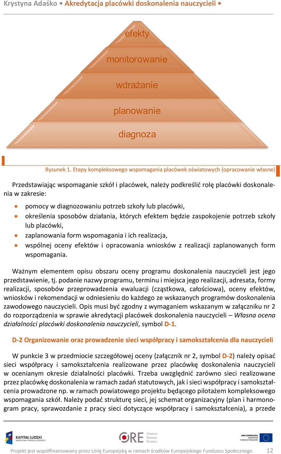 potrzeb szkoły lub placówki, określenia sposobów działania, których efektem będzie zaspokojenie potrzeb szkoły lub placówki, zaplanowania form wspomagania i ich realizacja, wspólnej oceny efektów i