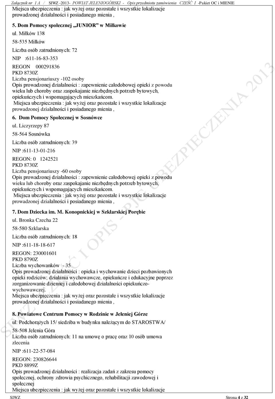 powodu wieku lub choroby oraz zaspokajanie niezbędnych potrzeb bytowych, opiekuńczych i wspomagających mieszkańcom. prowadzonej działalności i posiadanego mienia, 6.