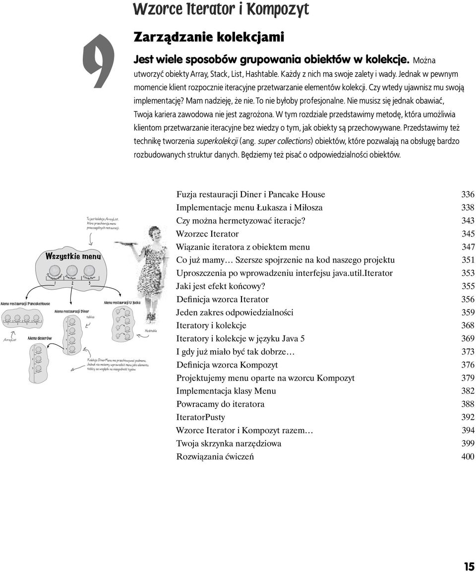 Każdy z nich ma swoje zalety i wady. Jednak w pewnym momencie klient rozpocznie iteracyjne przetwarzanie elementów kolekcji. Czy wtedy ujawnisz mu swoją implementację? Mam nadzieję, że nie.