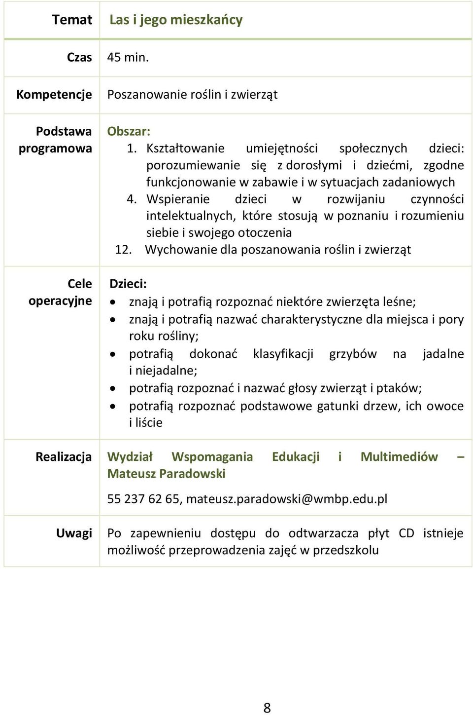 Wspieranie dzieci w rozwijaniu czynności intelektualnych, które stosują w poznaniu i rozumieniu siebie i swojego otoczenia 12.