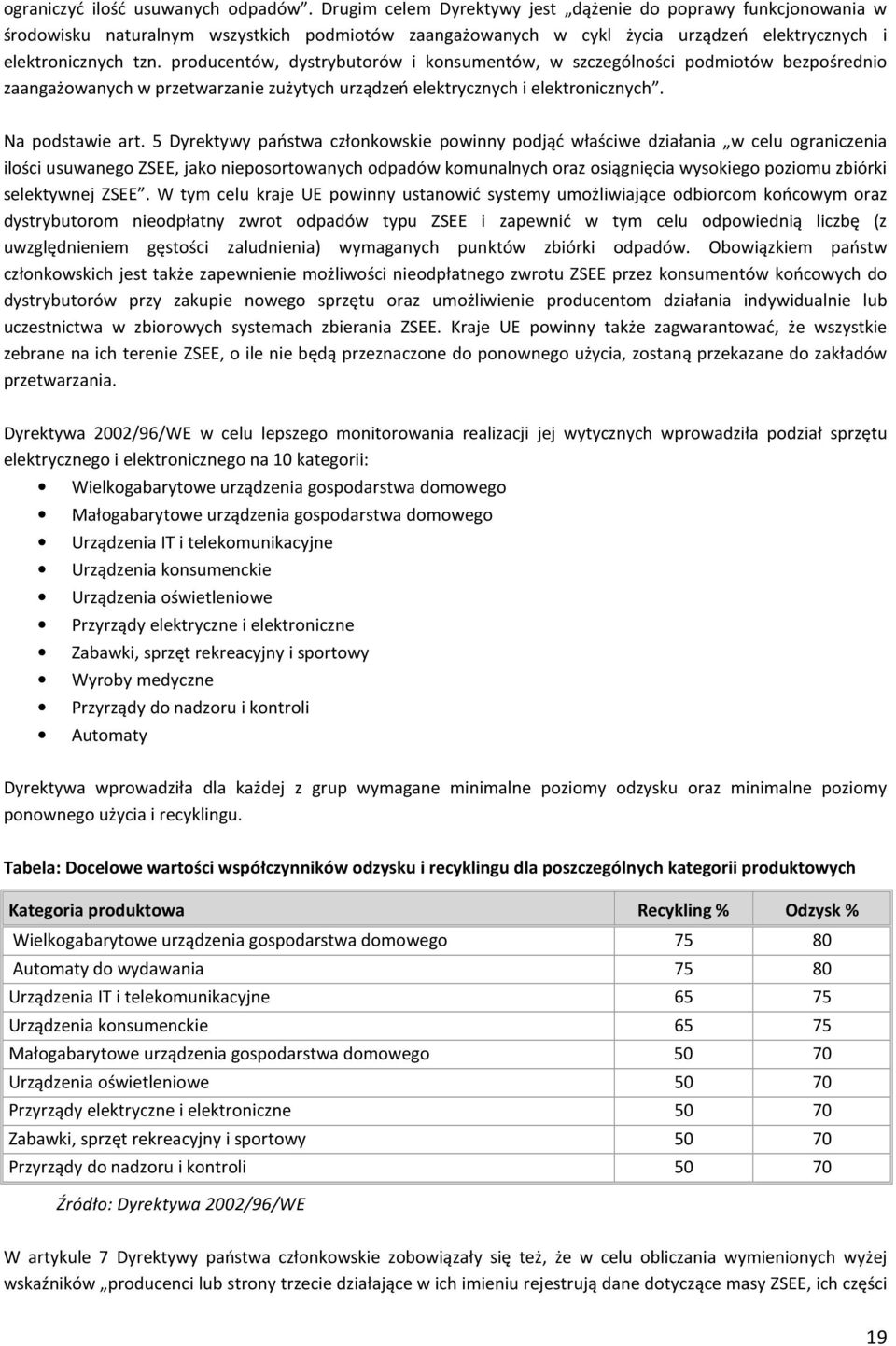 producentów, dystrybutorów i konsumentów, w szczególności podmiotów bezpośrednio zaangażowanych w przetwarzanie zużytych urządzeń elektrycznych i elektronicznych. Na podstawie art.