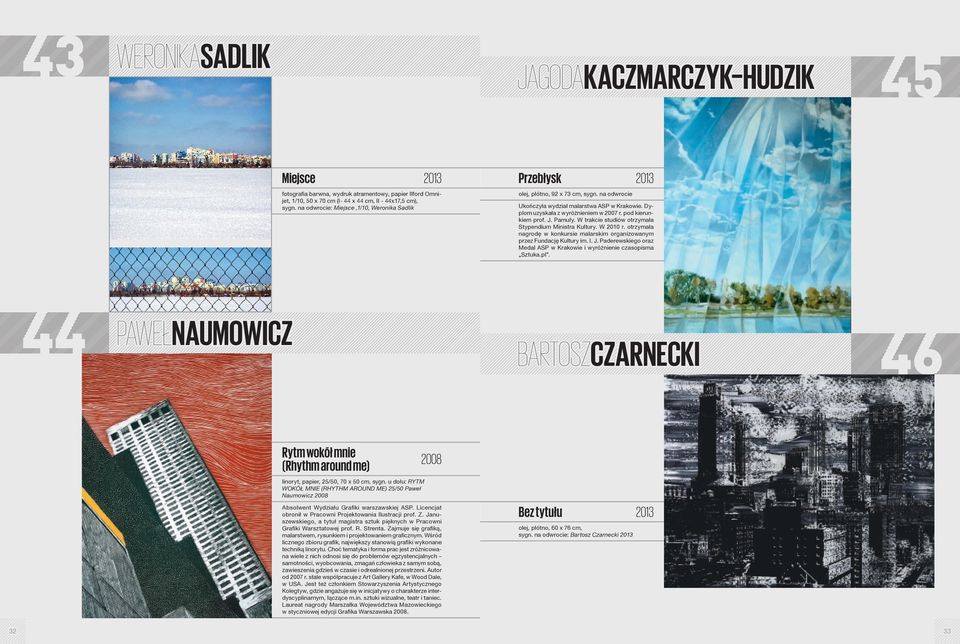 Pamuły. W trakcie studiów otrzymała Stypendium Ministra Kultury. W 2010 r. otrzymała nagrodę w konkursie malarskim organizowanym przez Fundację Kultury im. I. J.