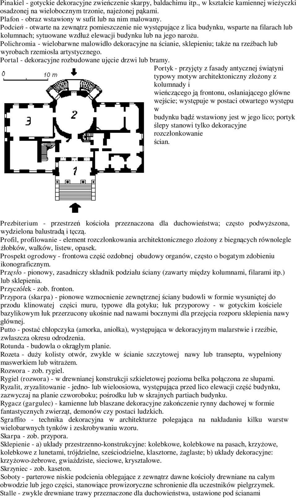 Podcień - otwarte na zewnątrz pomieszczenie nie występujące z lica budynku, wsparte na filarach lub kolumnach; sytuowane wzdłuż elewacji budynku lub na jego narożu.