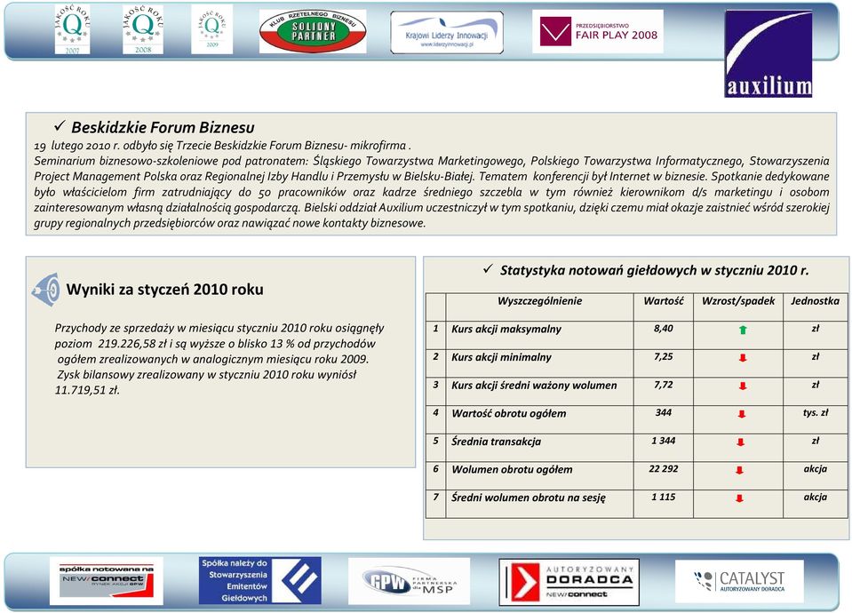 Przemysłu w Bielsku-Białej. Tematem konferencji był Internet w biznesie.