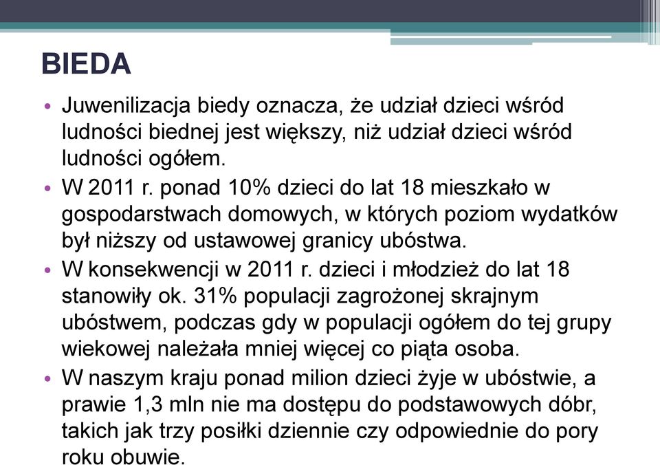 dzieci i młodzież do lat 18 stanowiły ok.