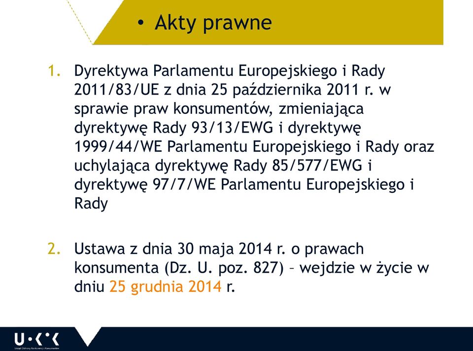 Europejskiego i Rady oraz uchylająca dyrektywę Rady 85/577/EWG i dyrektywę 97/7/WE Parlamentu