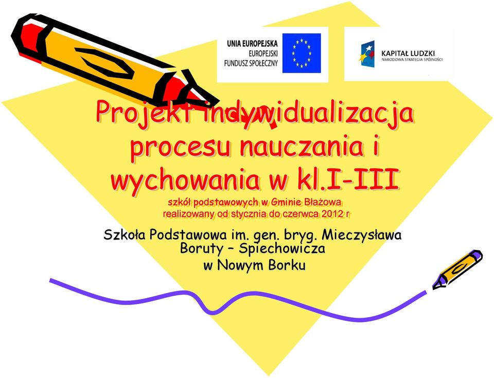 realizowany od stycznia do czerwca 2012 r Szkoła a