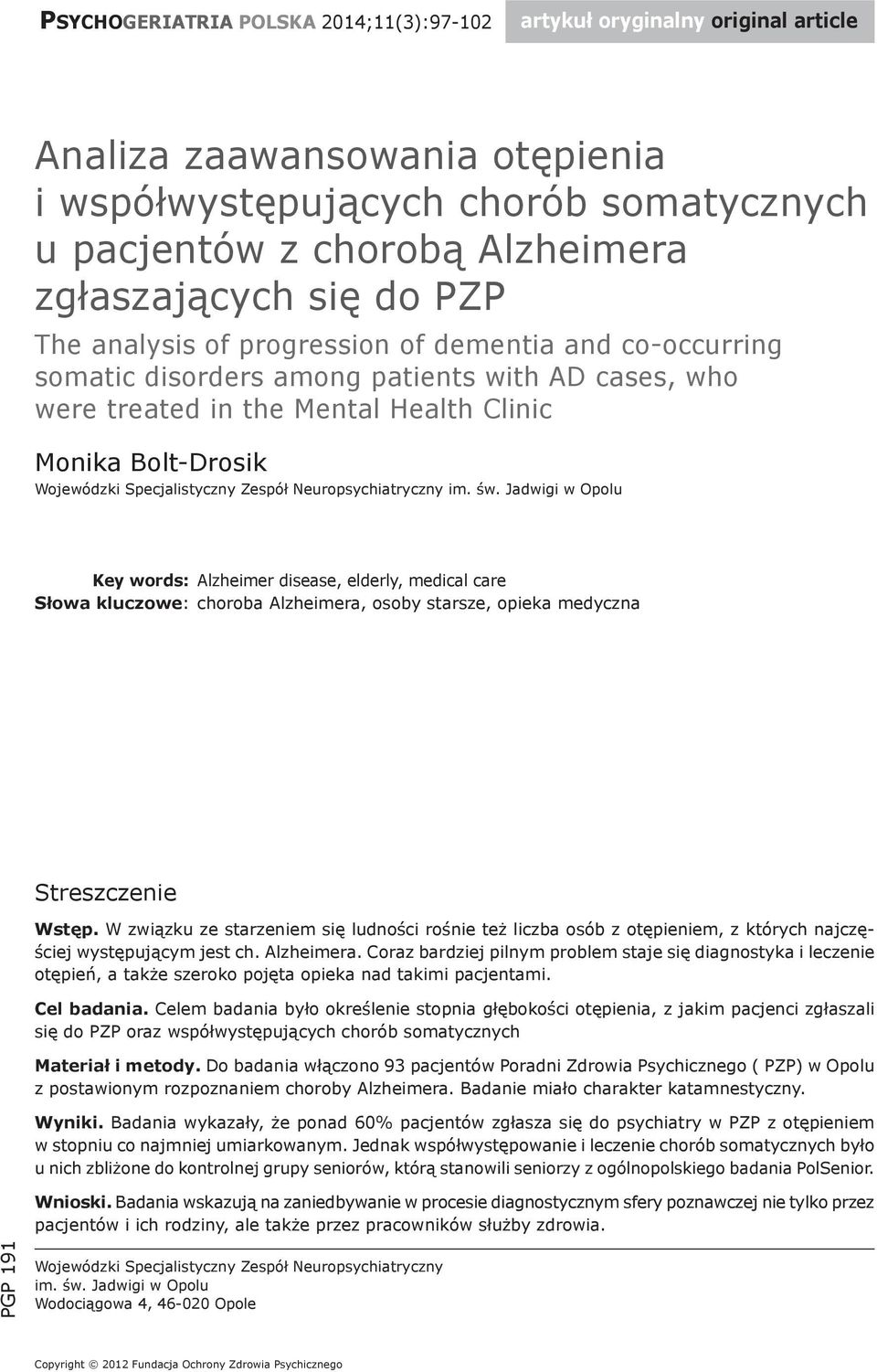 Specjalistyczny Zespół Neuropsychiatryczny im. św.