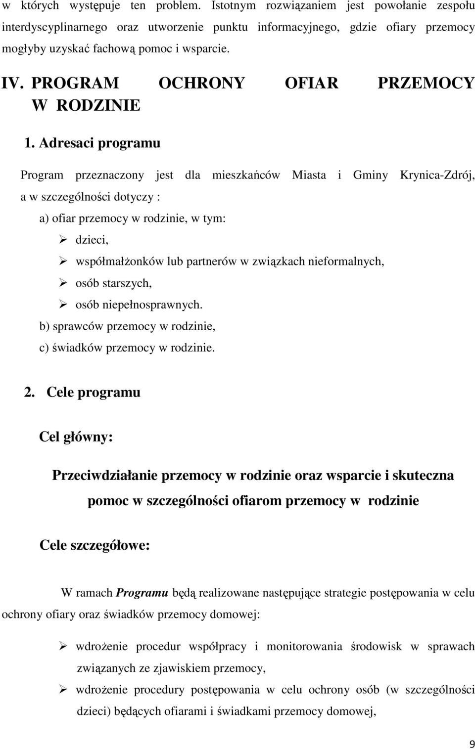 PROGRAM OCHRONY OFIAR PRZEMOCY W RODZINIE 1.