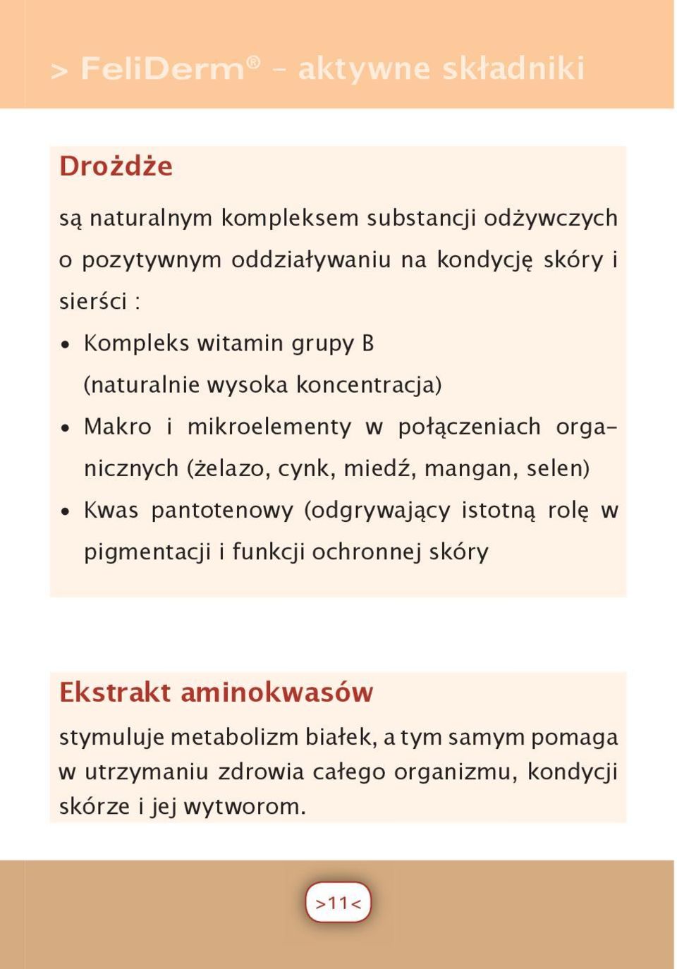 cynk, miedź, mangan, selen) Kwas pantotenowy (odgrywający istotną rolę w pigmentacji i funkcji ochronnej skóry Ekstrakt