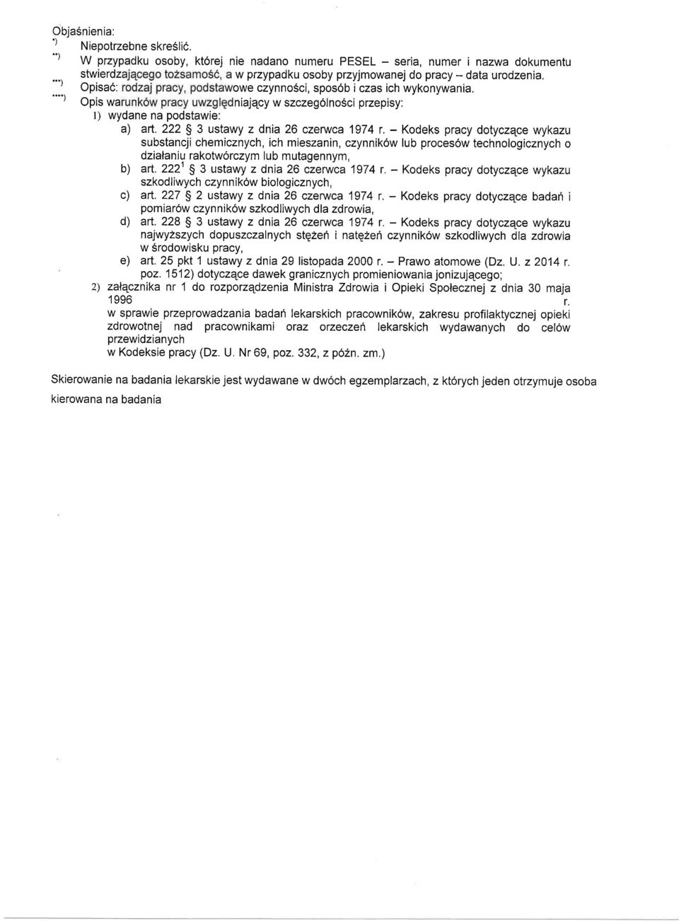 - Kodeks pracy dotyczqce wykazu substancji chemicznych, ich mieszanin, czynnik6w lub proces6w technologicznych o dzialaniu rakotw6rczym I u b m utagen nym, b) arl.