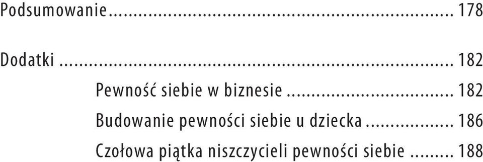 .. 182 Budowanie pewności siebie u dziecka.