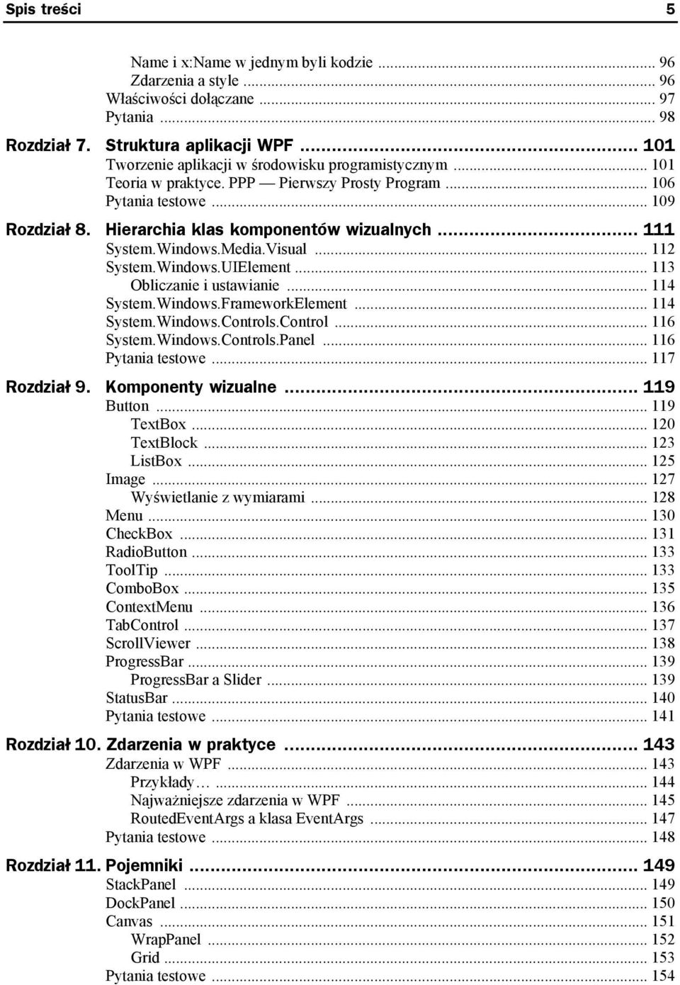 .. 111 System.Windows.Media.Visual... 112 System.Windows.UIElement... 113 Obliczanie i ustawianie... 114 System.Windows.FrameworkElement... 114 System.Windows.Controls.Control... 116 System.Windows.Controls.Panel.