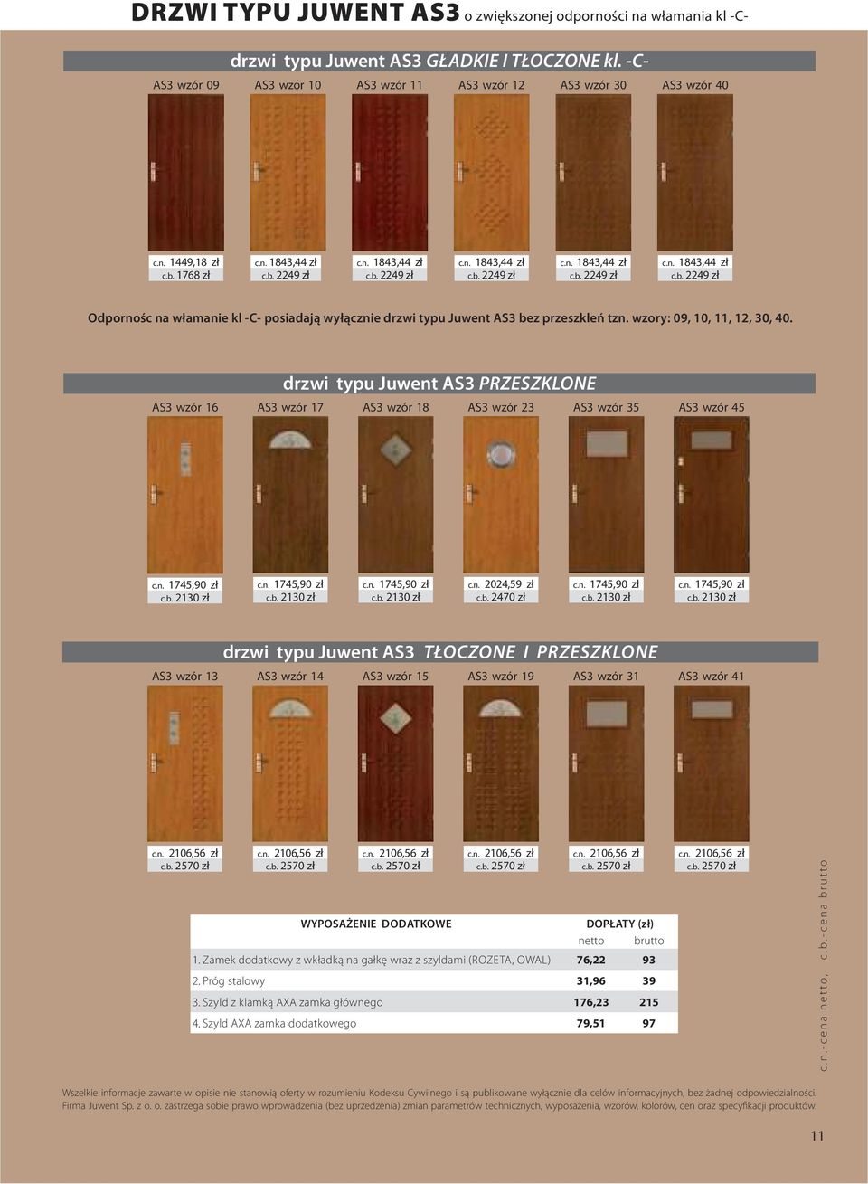 wzory: 09, 10, 11, 12, 30, 40. AS3 wzór 16 drzwi typu Juwent AS3 PRZESZKLONE AS3 wzór 17 AS3 wzór 18 AS3 wzór 23 AS3 wzór 35 AS3 wzór 45 c.n. 1745,90 zł c.b. 2130 zł c.n. 1745,90 zł c.b. 2130 zł c.n. 1745,90 zł c.b. 2130 zł c.n. 2024,59 zł c.