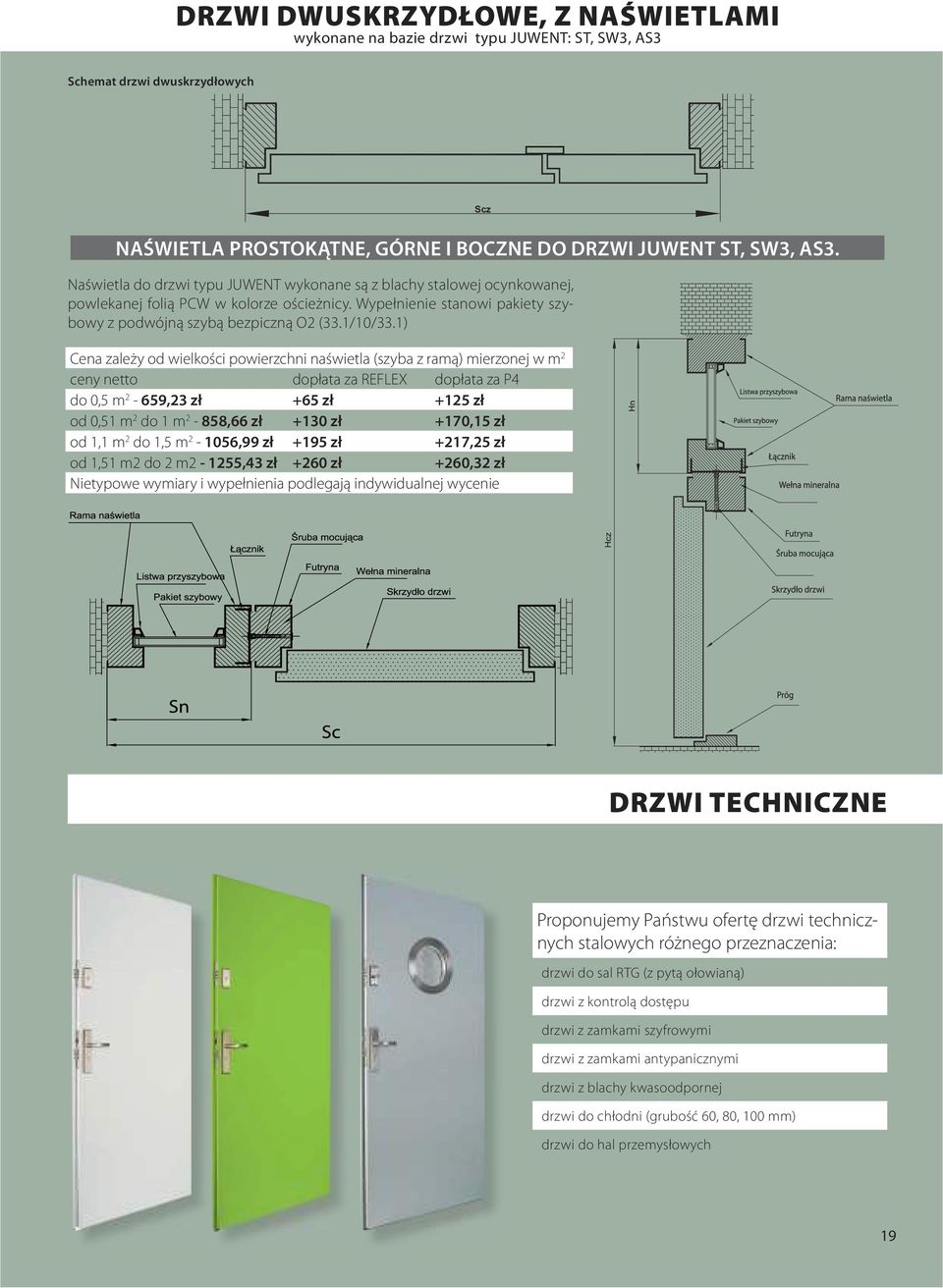 1) Cena zależy od wielkości powierzchni naświetla (szyba z ramą) mierzonej w m 2 ceny netto dopłata za REFLEX dopłata za P4 do 0,5 m 2-659,23 zł +65 zł +125 zł od 0,51 m 2 do 1 m 2-858,66 zł +130 zł