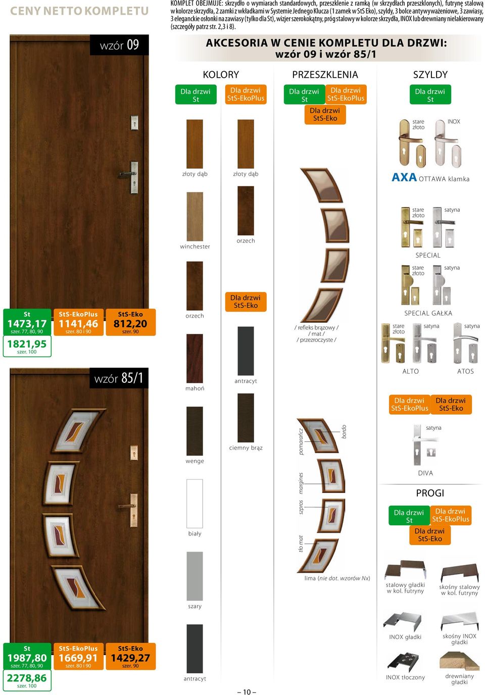 2,3 i 8). wzór 09 i wzór 85/1 Przeszklenia S-EkoPlus S-EkoPlus S-Eko winchester 1473,17 szer. 77, 80, 90 1821,95 S-EkoPlus 1141,46 S-Eko 812,20 szer.