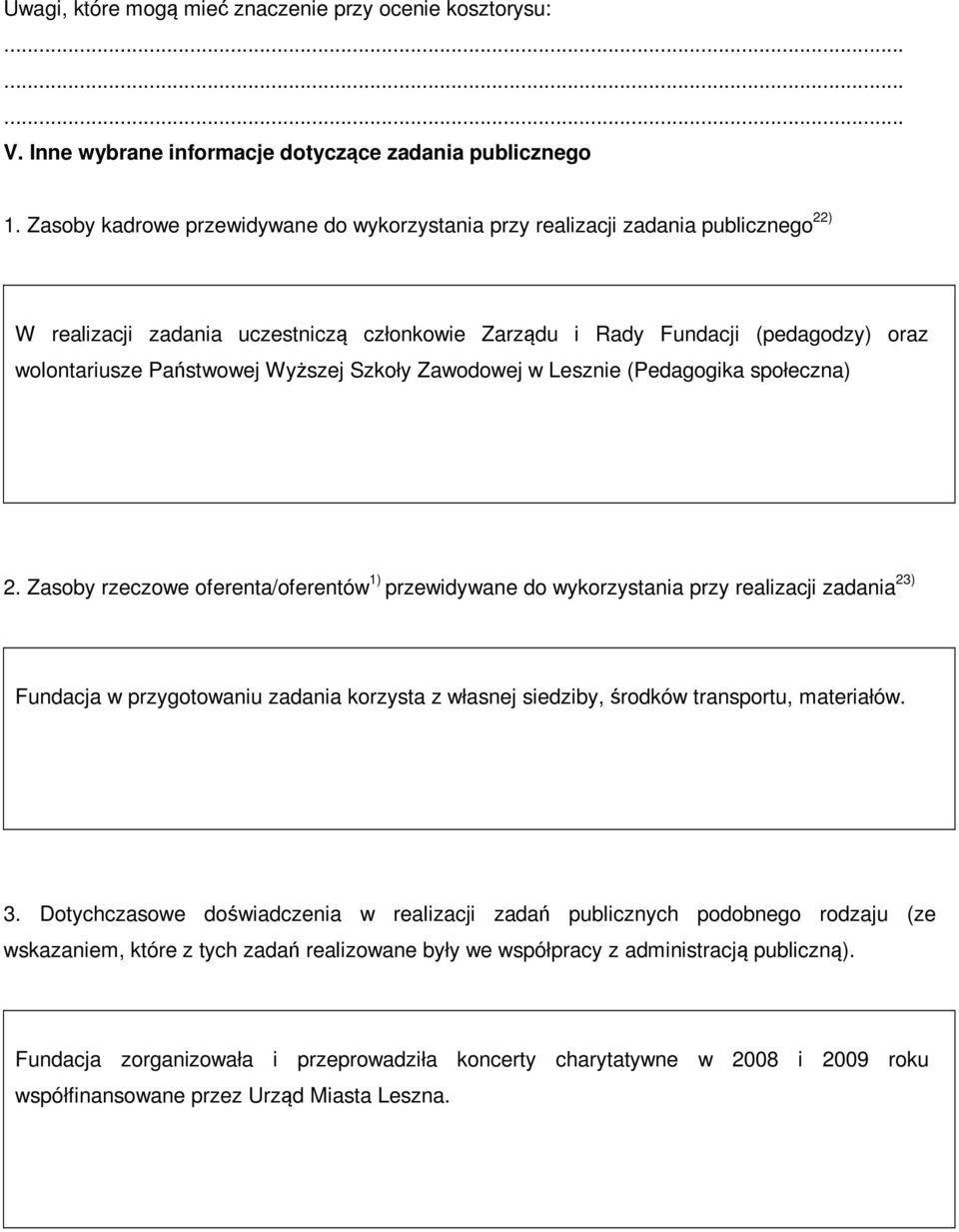 Wyższej Szkoły Zawodowej w Lesznie (Pedagogika społeczna) 2.