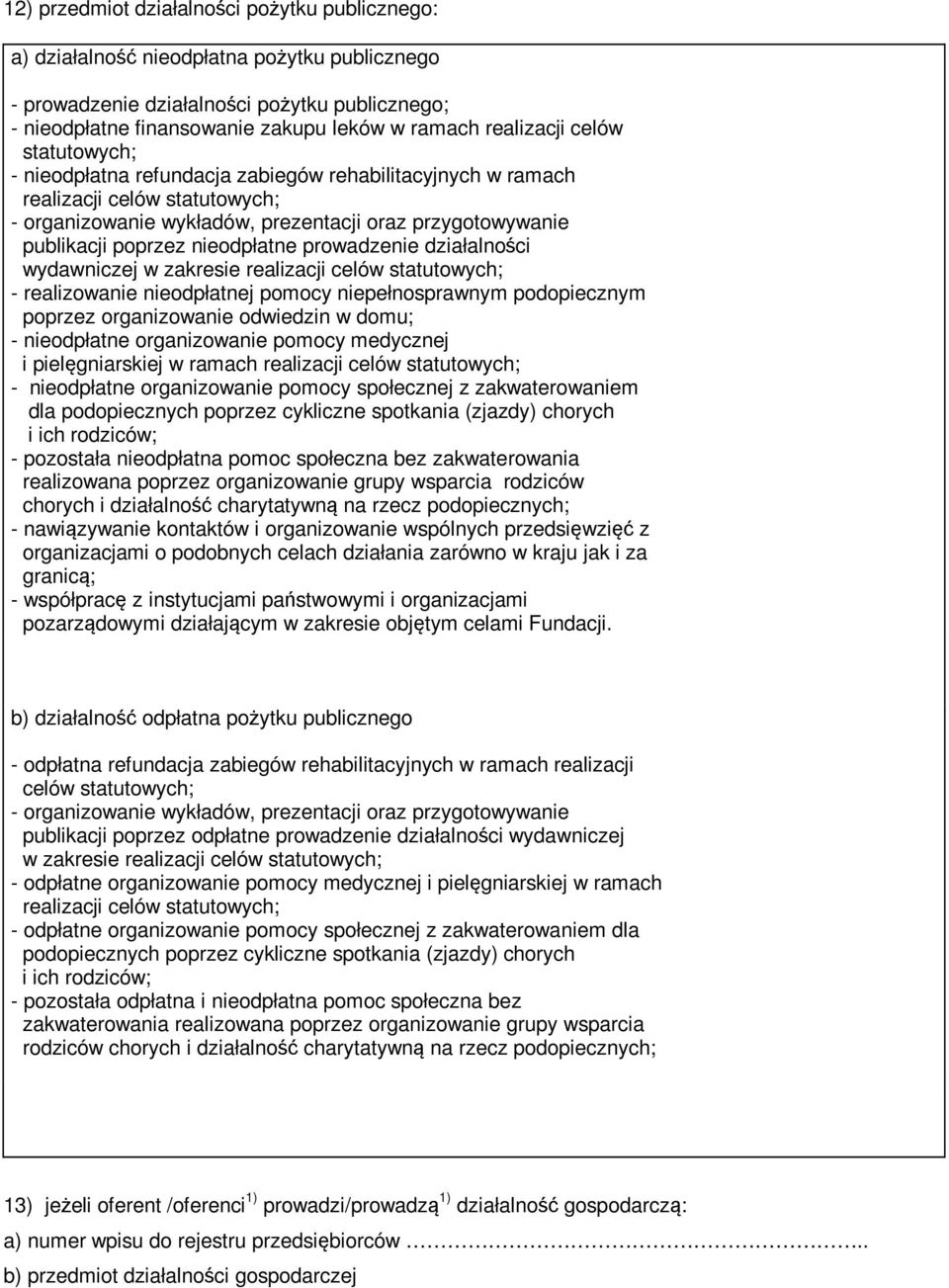 prowadzenie działalności wydawniczej w zakresie realizacji celów statutowych; realizowanie nieodpłatnej pomocy niepełnosprawnym podopiecznym poprzez organizowanie odwiedzin w domu; nieodpłatne