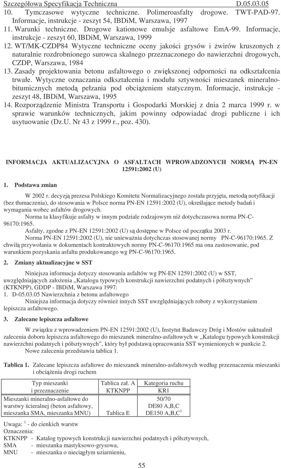 WT/MK-CZDP84 Wytyczne techniczne oceny jakoci grysów i wirów kruszonych z naturalnie rozdrobnionego surowca skalnego przeznaczonego do nawierzchni drogowych, CZDP, Warszawa, 1984 13.