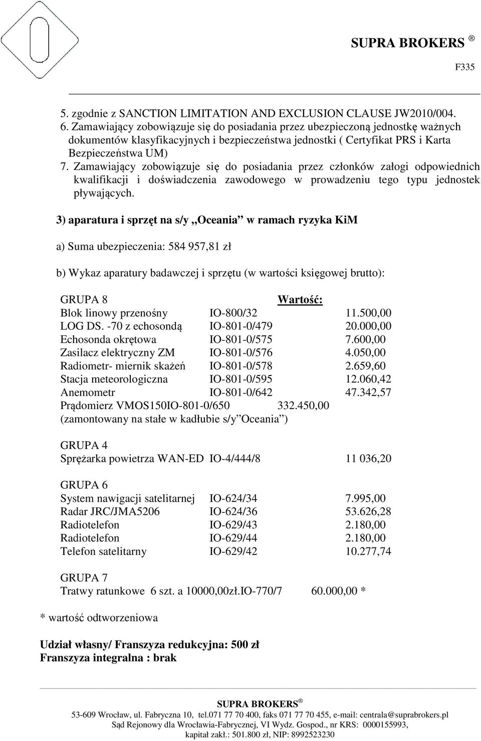 Zamawiający zobowiązuje się do posiadania przez członków załogi odpowiednich kwalifikacji i doświadczenia zawodowego w prowadzeniu tego typu jednostek pływających.