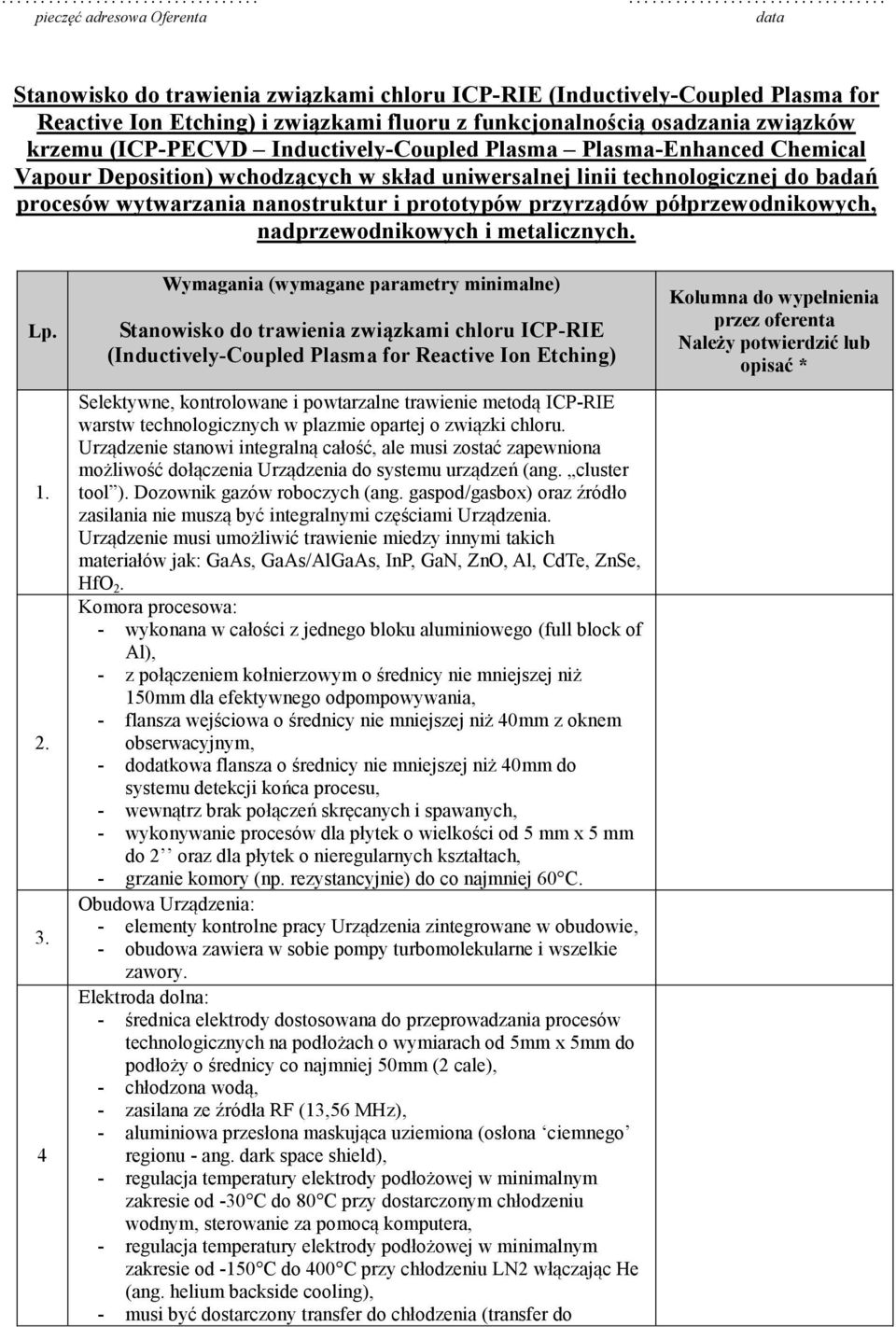 przyrządów półprzewodnikowych, nadprzewodnikowych i metalicznych. Lp. 1. 2. 3.