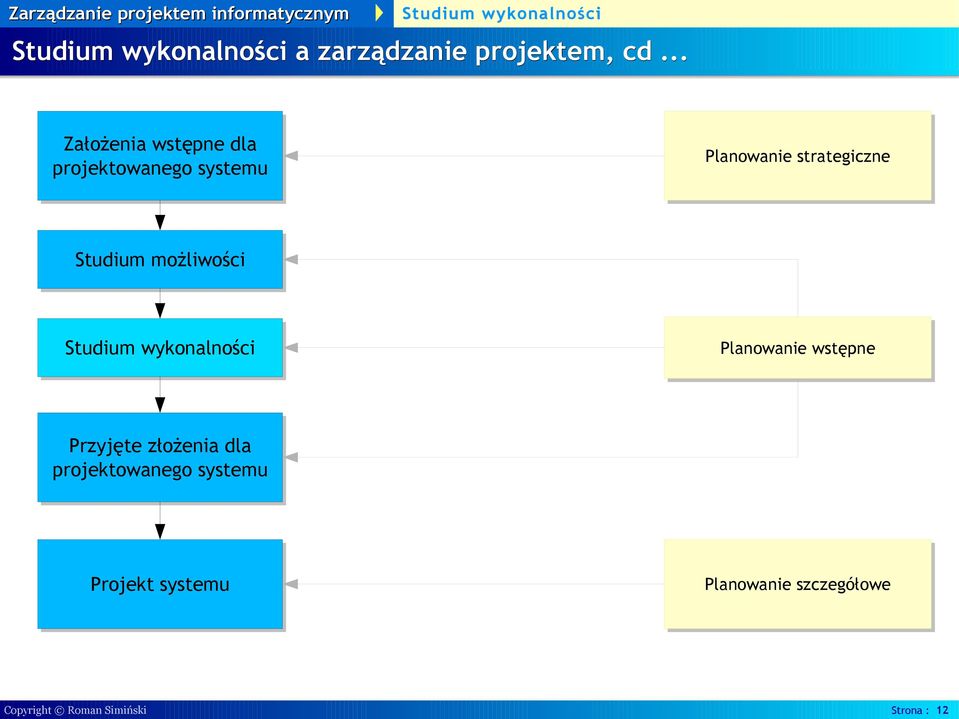 strategiczne Studium możliwości Planowanie wstępne Przyjęte