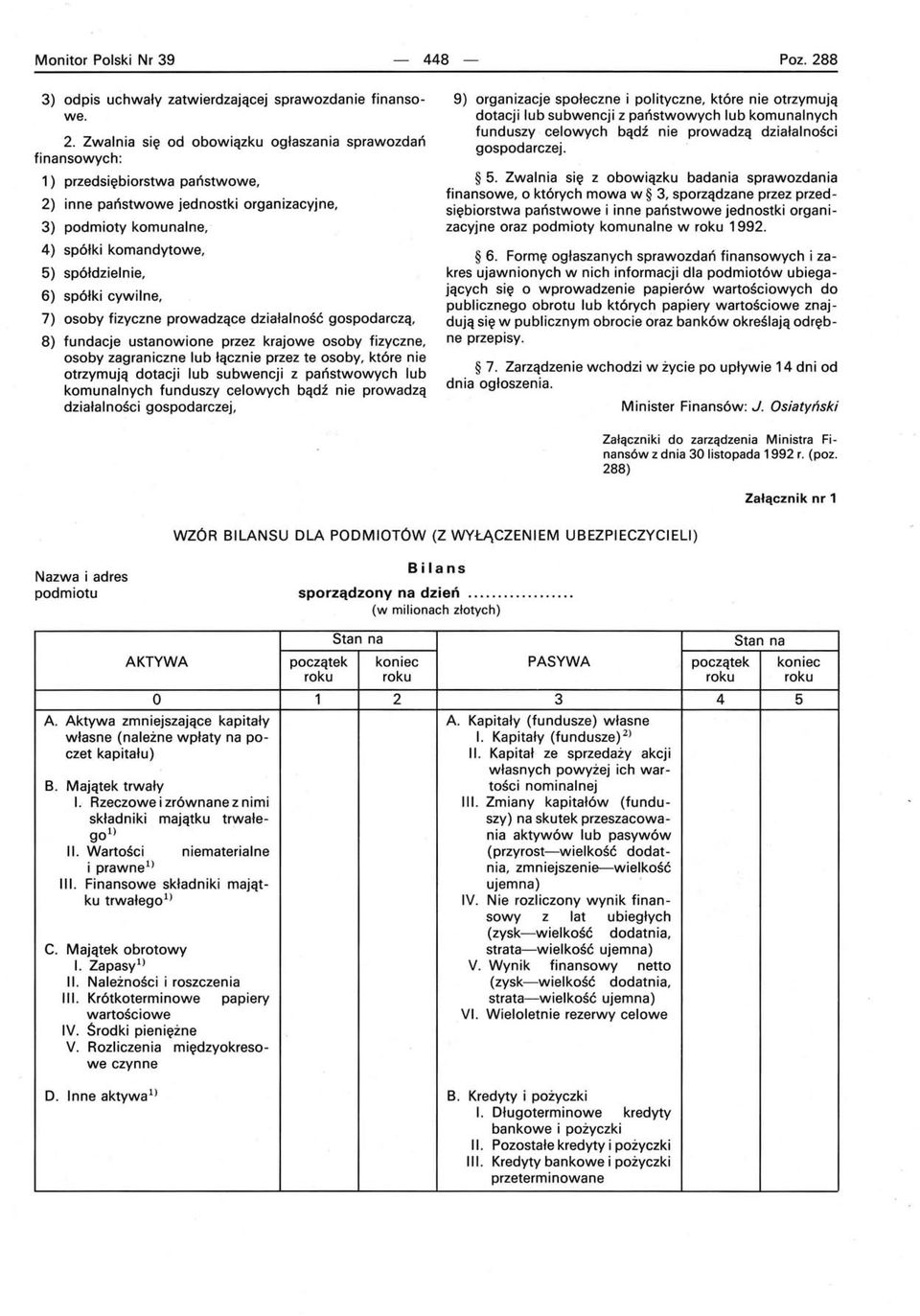 Zwalnia się od obowiązku ogłaszania sprawozdań finansowych: 1) przedsiębiorstwa państwowe, 2) inne państwowe jednostki organizacyjne, 3) podmioty komunalne, 4) spółki komandytowe, 5) spółdzielnie, 6)