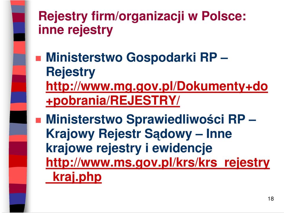 pl/dokumenty+do +pobrania/rejestry/ Ministerstwo Sprawiedliwości RP