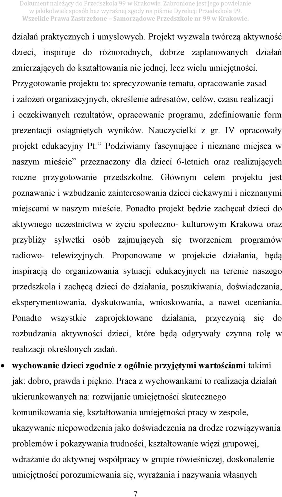 zdefiniowanie form prezentacji osiągniętych wyników. Nauczycielki z gr.