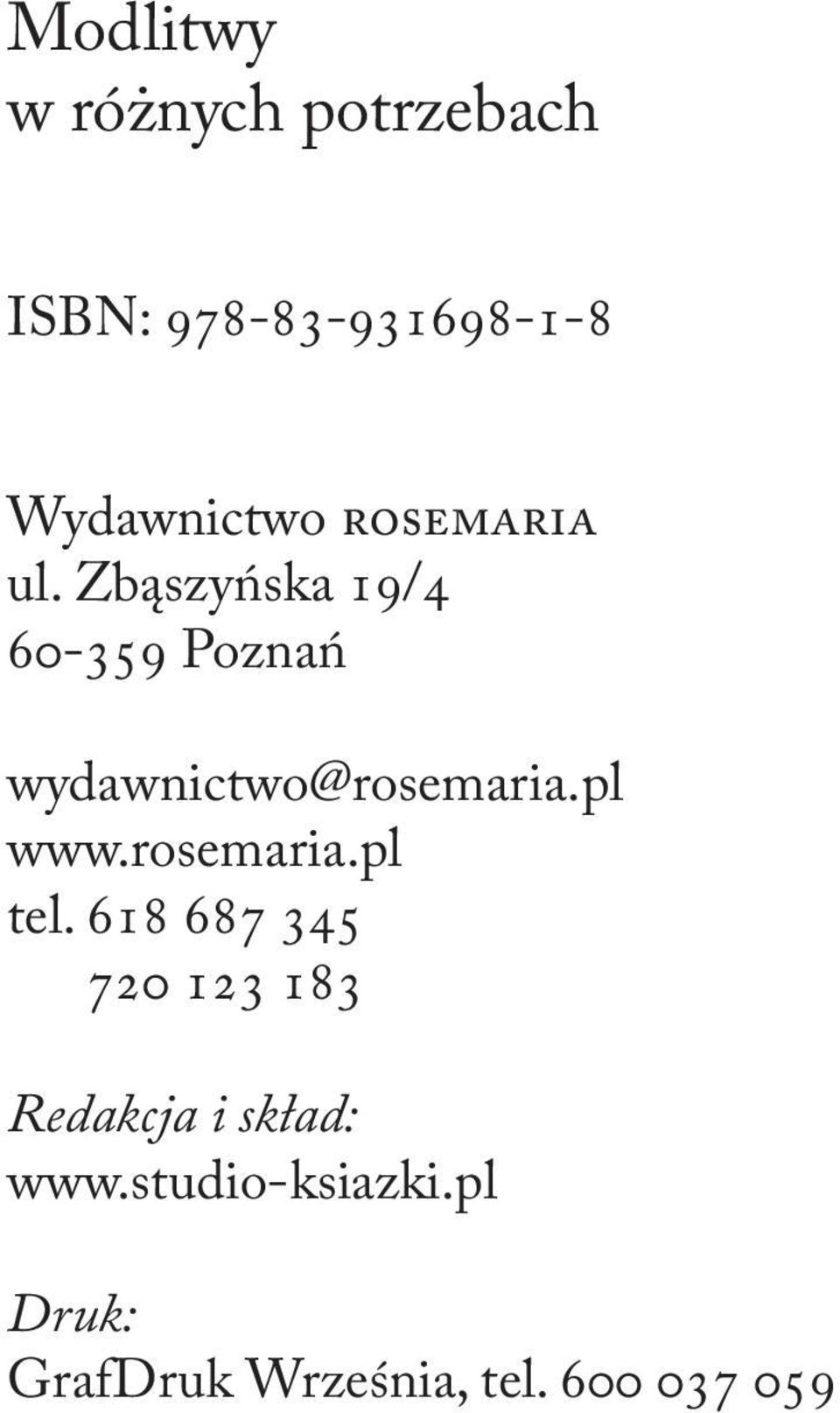 pl www.rosemaria.pl tel.