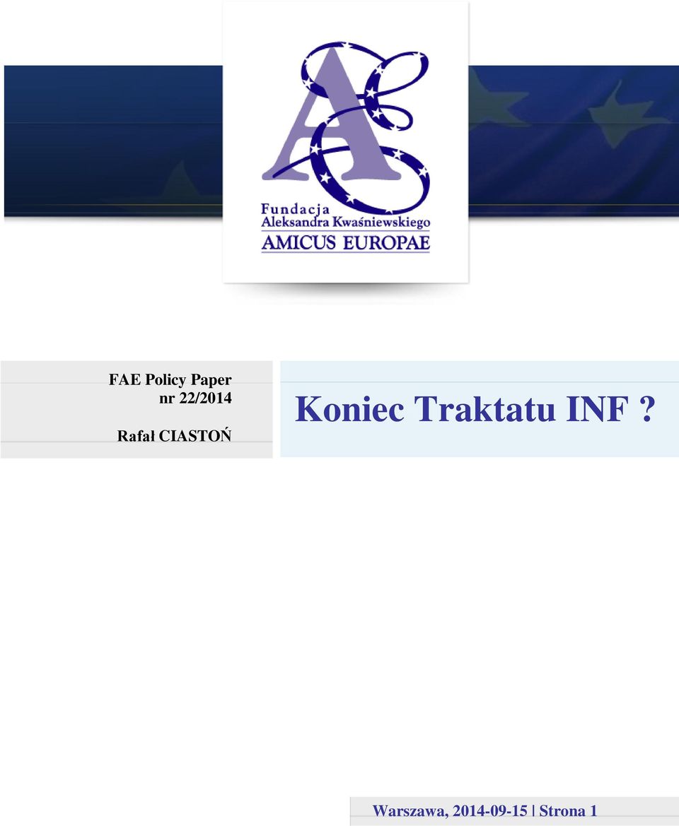 Koniec Traktatu INF?