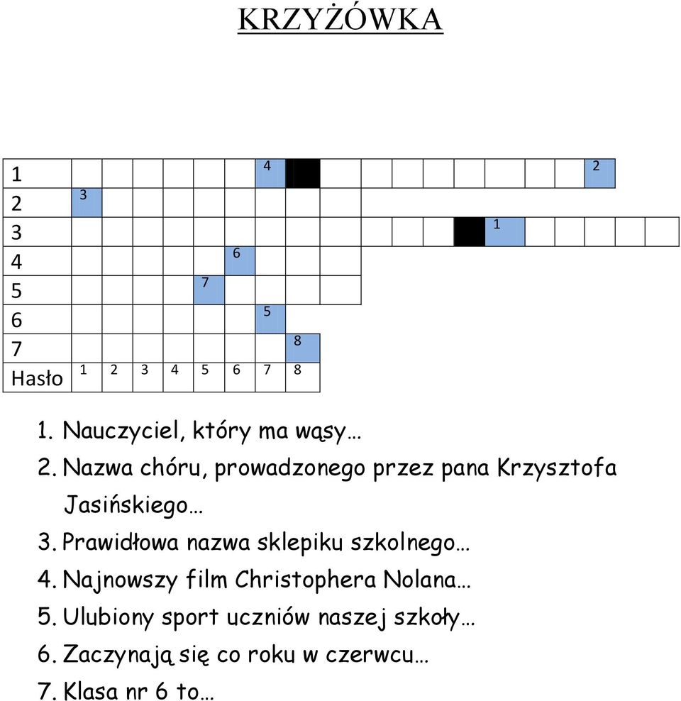 Nazwa chóru, prowadzonego przez pana Krzysztofa Jasińskiego 3.