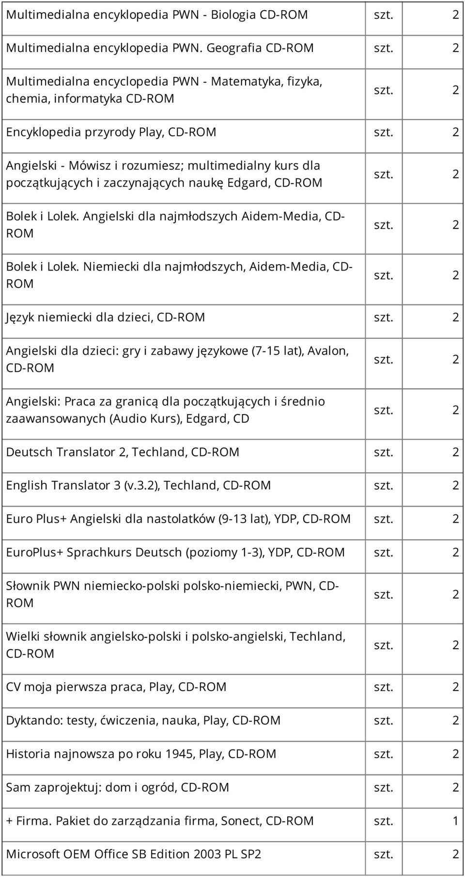 zaczynających naukę Edgard, CD- Bolek i Lolek. Angielski dla najmłodszych Aidem-Media, CD- Bolek i Lolek.