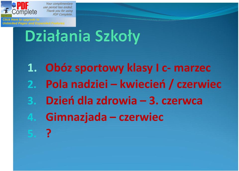 Pola nadziei kwiecień / czerwiec