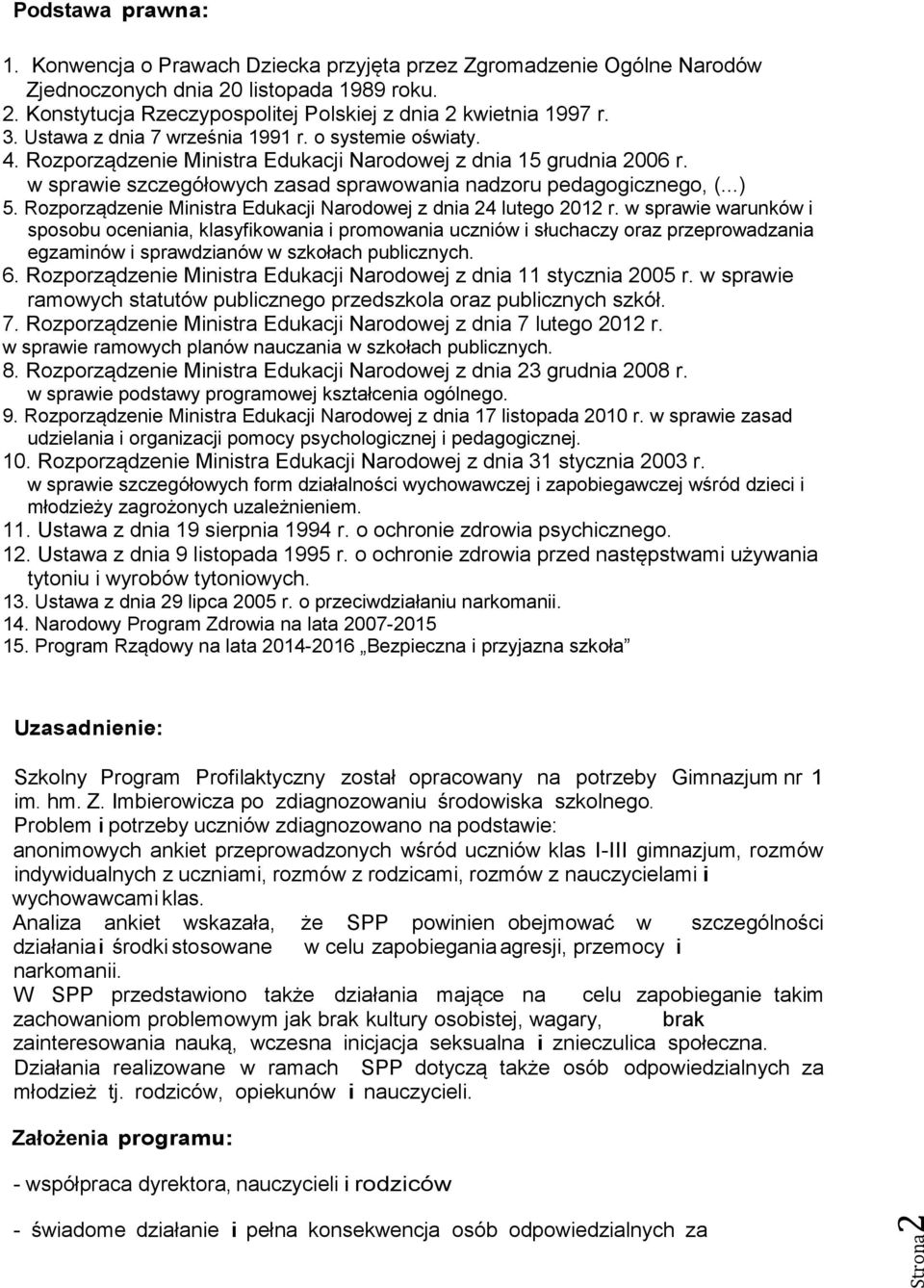 Rozporządzenie Ministra Edukacji Narodowej z dnia 24 lutego 2012 r.