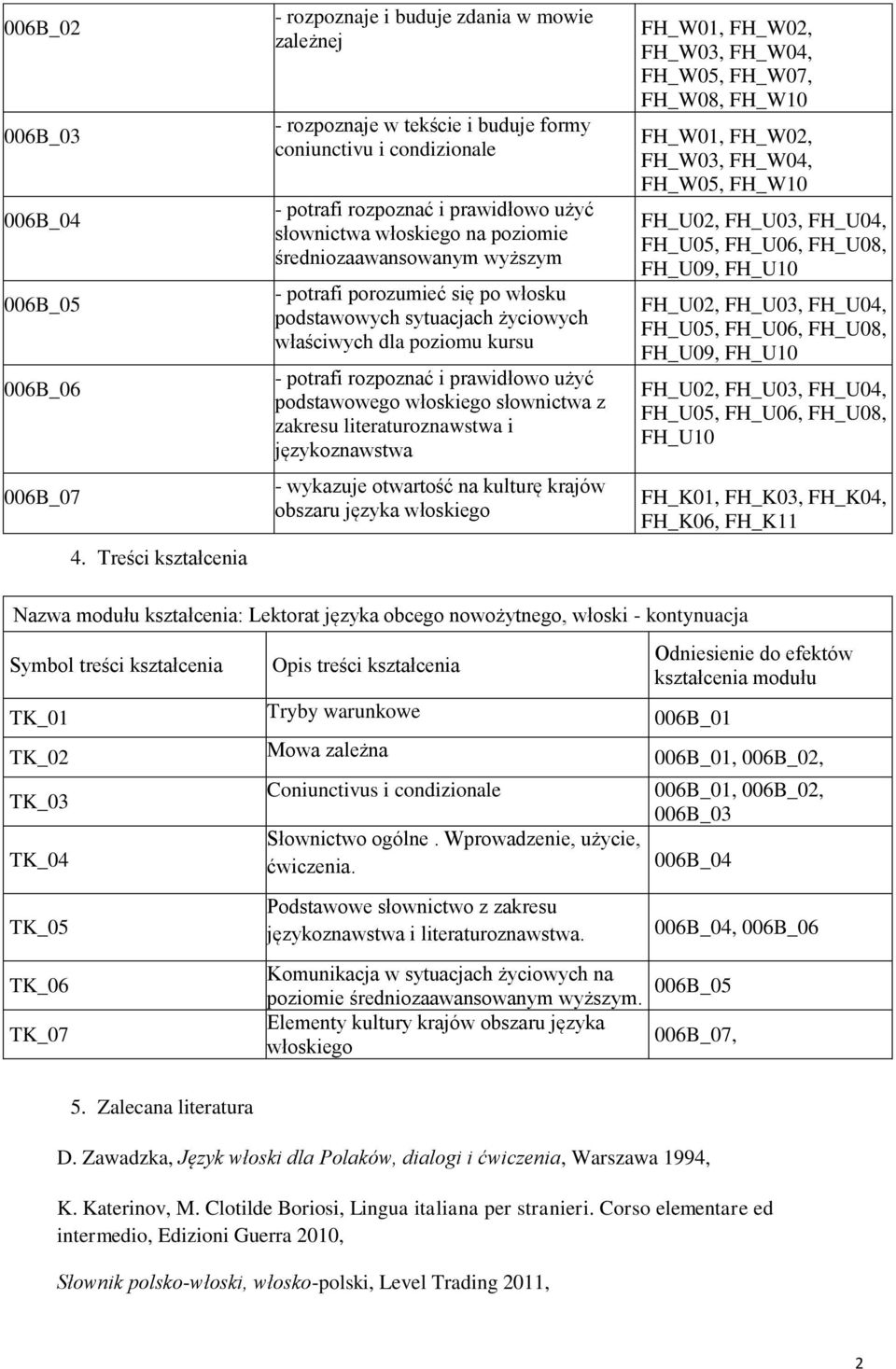 średniozaawansowanym wyższym - potrafi porozumieć się po włosku podstawowych sytuacjach życiowych właściwych dla poziomu kursu - potrafi rozpoznać i prawidłowo użyć podstawowego włoskiego słownictwa