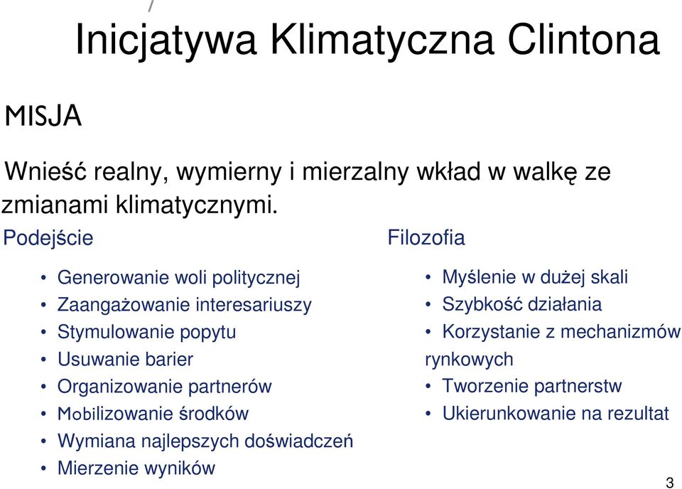 popytu Usuwanie barier Organizowanie partnerów jçäálizowanie środków Wymiana najlepszych doświadczeń Mierzenie