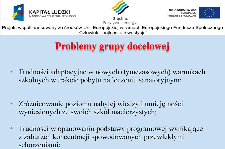 wiedzy i umiejętności wyniesionych ze swoich szkół macierzystych; Trudności w