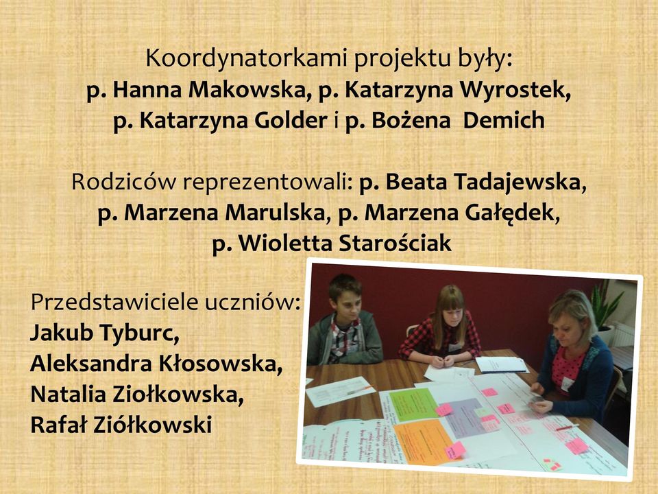 Beata Tadajewska, p. Marzena Marulska, p. Marzena Gałędek, p.