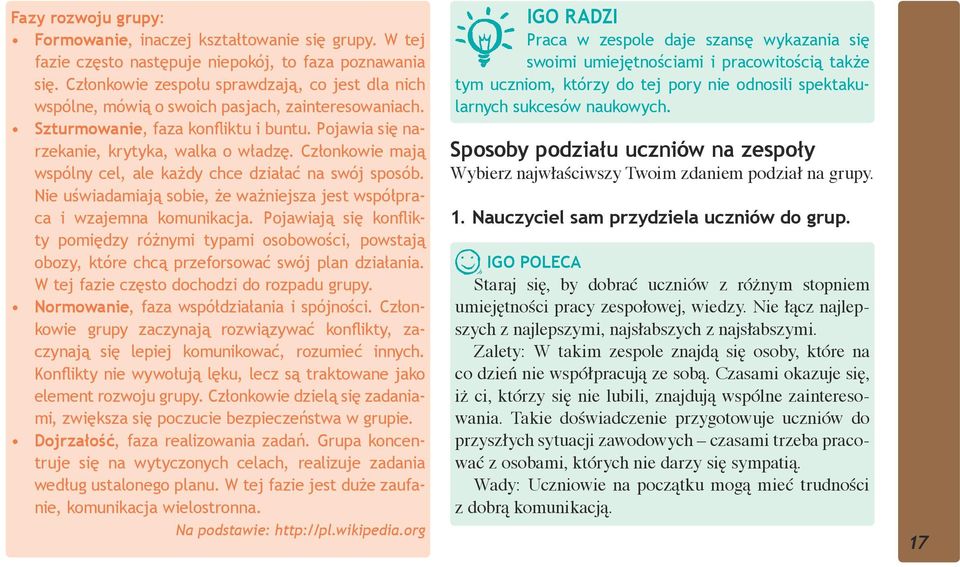 Członkowie mają wspólny cel, ale każdy chce działać na swój sposób. Nie uświadamiają sobie, że ważniejsza jest współpraca i wzajemna komunikacja.