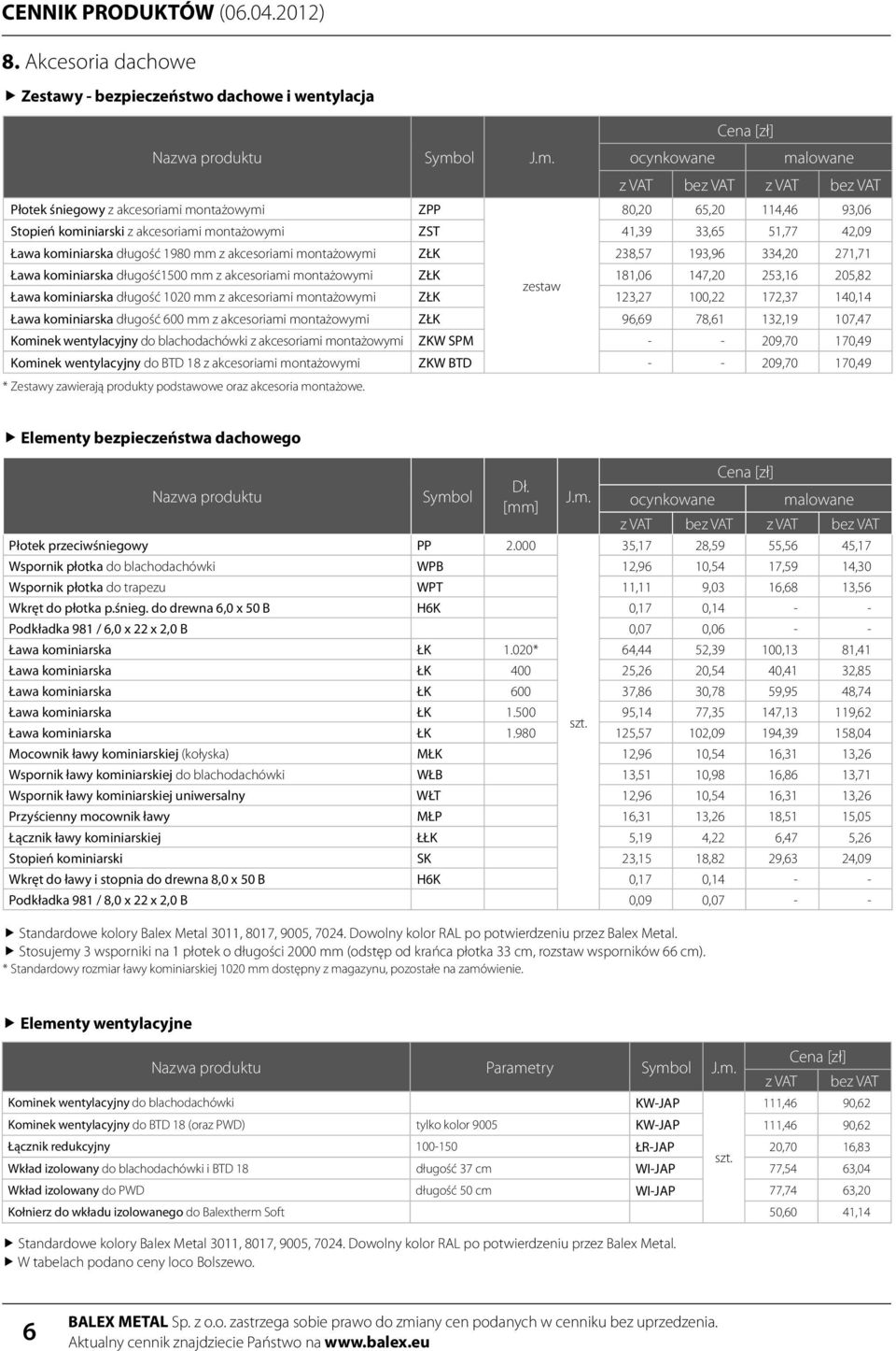 montażowymi ZŁK 181,06 147,20 253,16 205,82 zestaw Ława kominiarska długość 1020 mm z akcesoriami montażowymi ZŁK 123,27 100,22 172,37 140,14 Ława kominiarska długość 600 mm z akcesoriami montażowymi