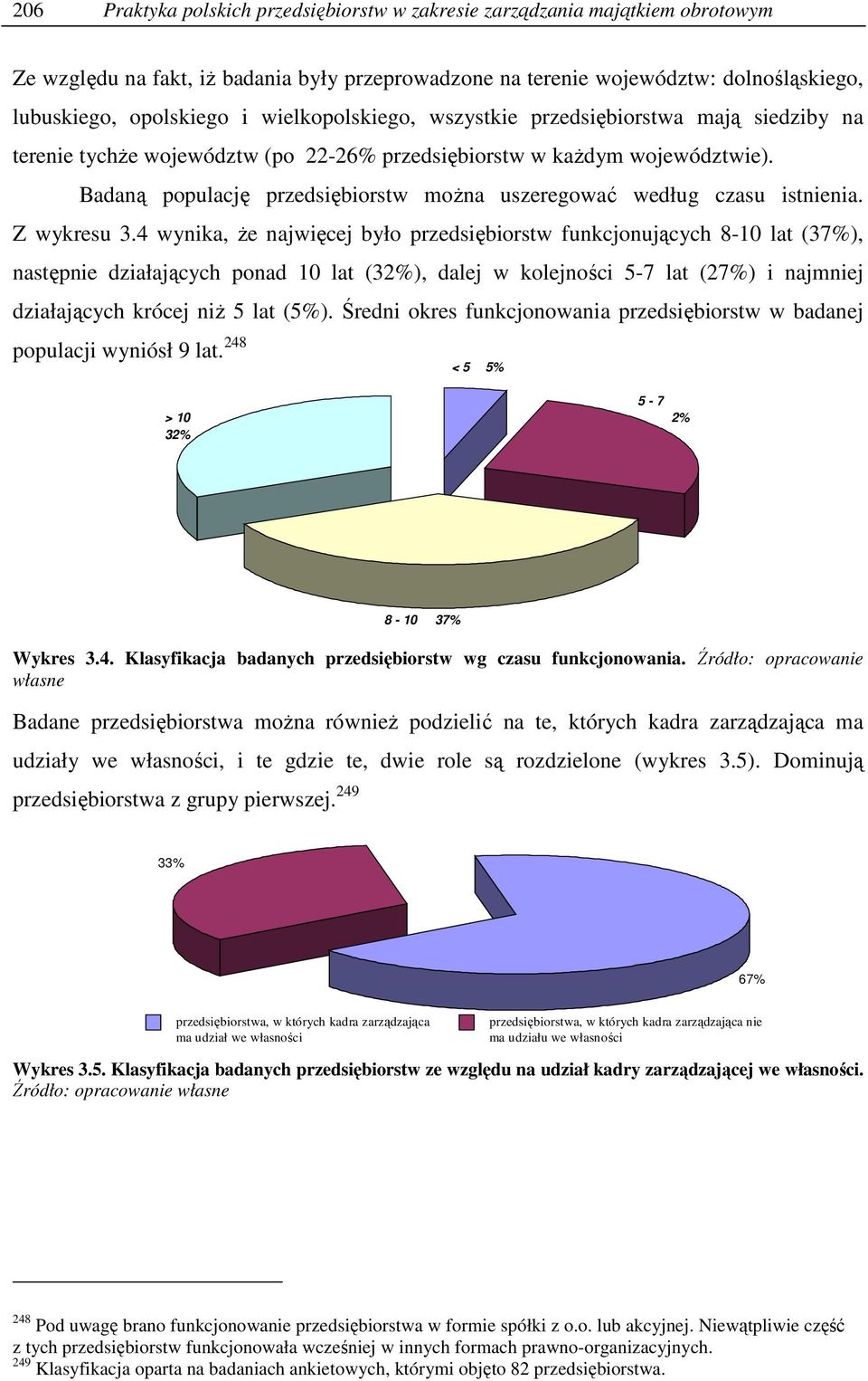 Badaą populację przedsiębiorstw moŝa uszeregować według czasu istieia. Z wykresu 3.