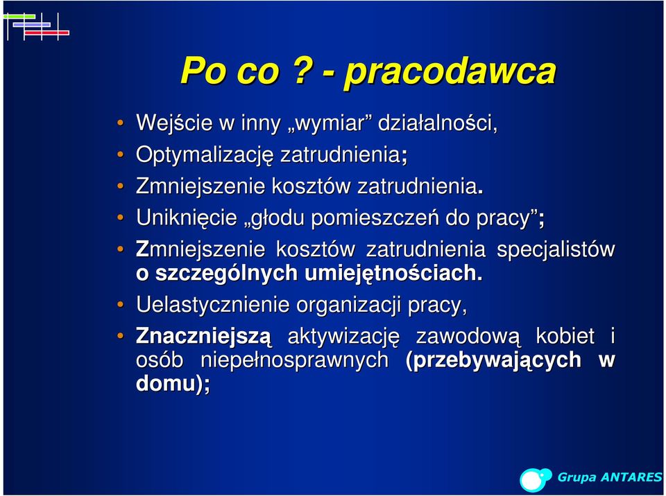 kosztów w zatrudnienia.